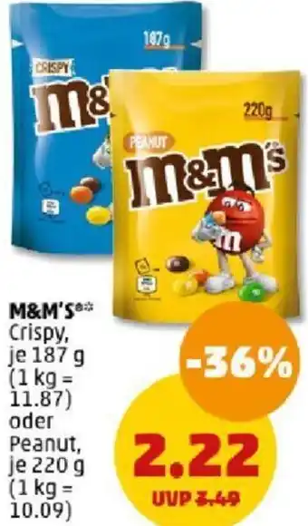 PENNY M&M'S 187/220 g Angebot