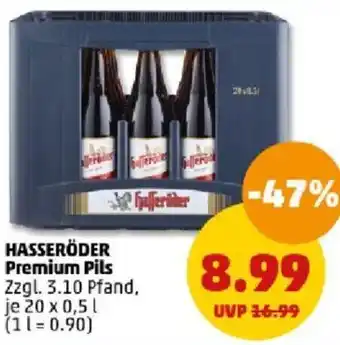 PENNY HASSERÖDER Premium Pils 20x0,5 L Angebot