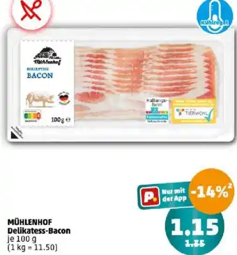 PENNY MÜHLENHOF Delikatess-Bacon 100 g Angebot