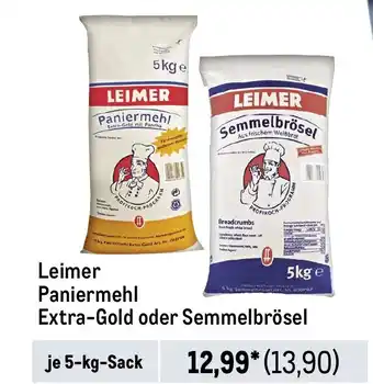 METRO Leimer Paniermehl Extra-Gold oder Semmelbrösel je 5-kg-Sack Angebot