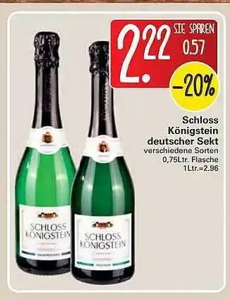 WEZ Schloss Königstein Deutscher Sekt 0,75L Angebot