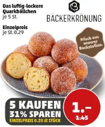 PENNY BACKERKRONUNG Das luftig-lockere Quarkbällchen 5 St. Angebot