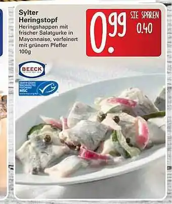 WEZ Beeck Sylter Heringstopf 100g Angebot