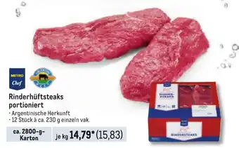 METRO METRO Chef Rinderhüftsteaks portioniert je kg Angebot