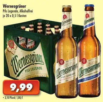 Lösch Depot Wernesgrüner Pils Legende, Alkoholfrei  20x0,5L Angebot