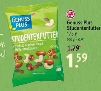 Rossmann Genuss plus studentenfutter Angebot