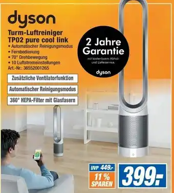 Expert Technomarkt Dyson Turm Luftreiniger TP02 pure cool link Angebot