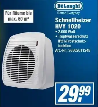 Expert Technomarkt DeLonghi Schnellheizer HVY 1020 Angebot