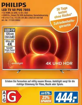 Expert Technomarkt Philips LED TV 50 PUS 7855 Angebot