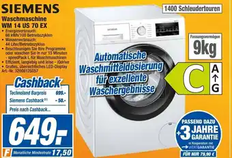 expert Techno Land Siemens Waschmaschine WM 14 US 70EX Angebot