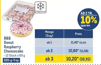 METRO B&B Donut Raspberry Cheesecake • 12 Stück à 69 g 828-g-Tray Angebot