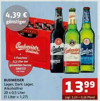 Getränke Quelle Budweiser Lager Dark Lager Alkoholfrei Angebot