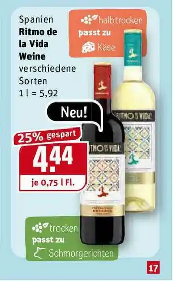 REWE Kaufpark Spanien Ritmo De La Vida Weine Angebot