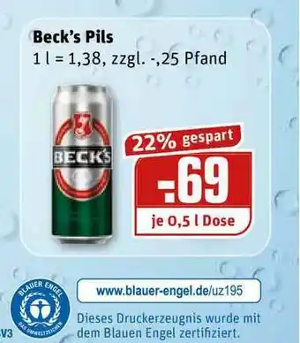 REWE Kaufpark Beck's Pils Angebot