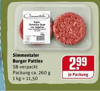 REWE Kaufpark Simmentaler Burger Patties Angebot