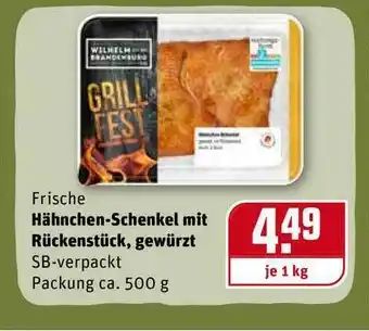 REWE Kaufpark Frische Hähnchen-schenkel Mit Rückenstück Gewürzt Angebot