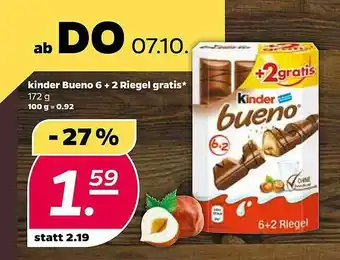 NETTO Kinder Bueno 6+2 Riegel Gratis Angebot