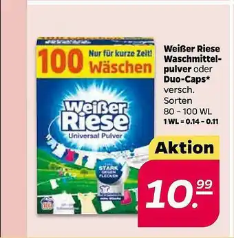 NETTO Weißer Riese Waschmittelpulver Oder Duo-caps Angebot