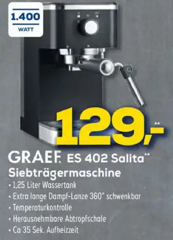 Euronics Graef ES 402 Salita Siebträgermaschine Angebot