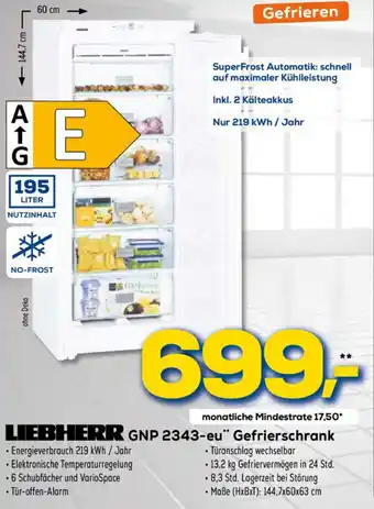 Euronics Liebherr GNP 2343-eu Gefrierschrank Angebot