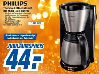 expert Octomedia Philips Thermo Kaffeeautomat HD 7548 Gaia Therm Angebot