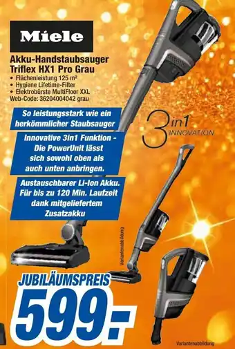 expert Octomedia Miele Akku Handstaubsauger Triflex HX1 Pro Grau Angebot