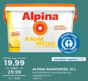 BBM Baumarkt Alpina Raumweiss 10L Angebot