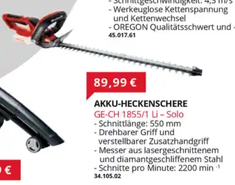 BBM Baumarkt Einhell Akku Heckenschere GE-CH 1855/1 Li Solo Angebot