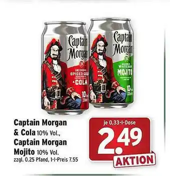 Wasgau Captain Morgan & Cola, Captain Morgan Mojito Angebot