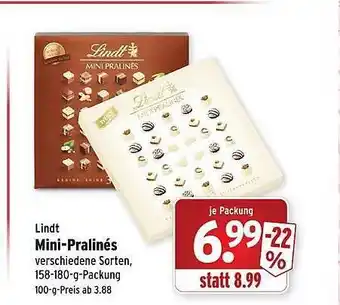 Wasgau Lindt Mini Pralinés Angebot