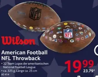 Selgros Wilson American Football NFL Throwback Angebot