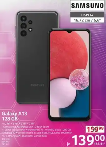 Selgros SAMSUNG Galaxy A13 128 GB Angebot