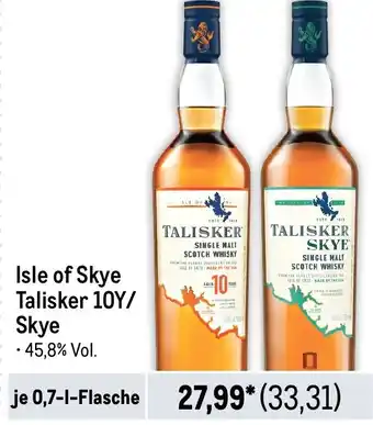 METRO Isle of Skye Talisker SINGLE MALT SCOTCH WHISKY 10Y/ Skye 45,8% Vol. 700ml Angebot