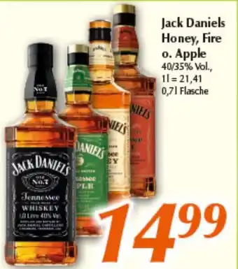 inkoop Jack Daniels Honey, Fire o. Apple 0,7L Angebot