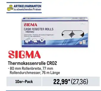 METRO SIGMA Thermokassenrolle CRO2 10er-Pack Angebot