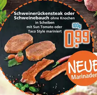 Klaas und Kock Schweinerückensteak oder Schweinebauch 100g Angebot