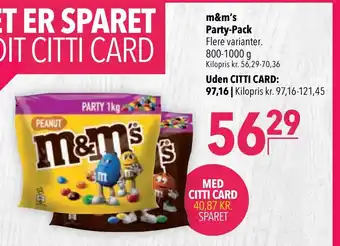 CITTI Markt m&m's Party-Pack 800-1000g Angebot