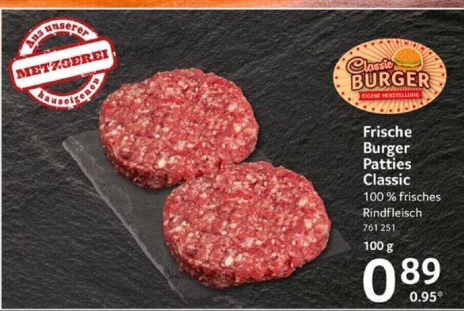 Classic BURGER Frische Burger Patties Classic 100 g Angebot bei Selgros