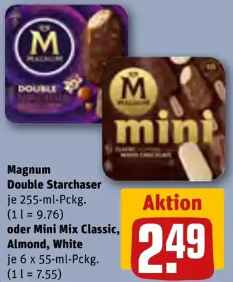 REWE Magnum Double Starchaser 255-ml oder Mini Mix Classic, Almond, White 6 x 55 ml Pckg. Angebot