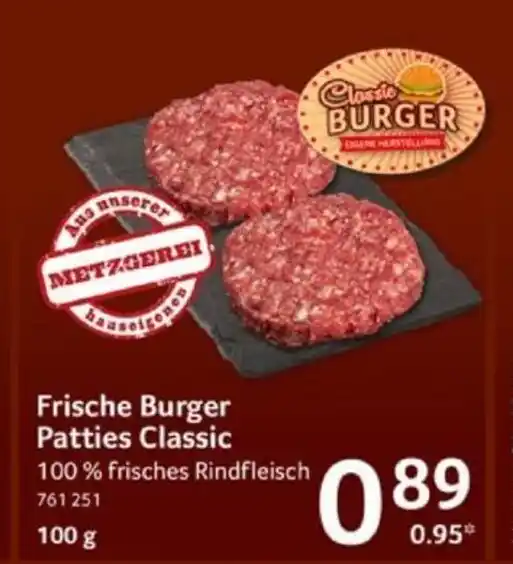 Classic BURGER Frische Burger Patties Classic 100 g Angebot bei Selgros