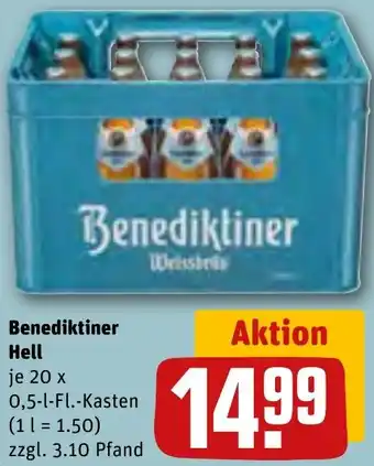 REWE Benediktiner Hell 20x0,5 L-Fl. Kasten Angebot