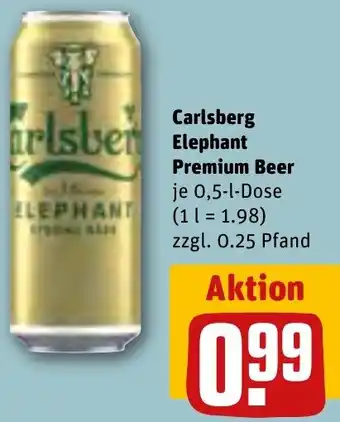 REWE Carlsberg Elephant Premium Beer 0,5 L Dose Angebot