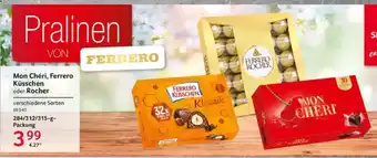 Selgros Mon Chéri, Ferrero Küsschen oder Rocher 284/312/315-g-Packung Angebot