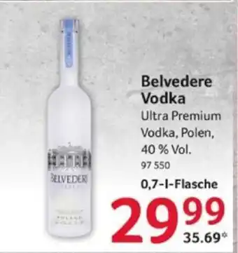 Selgros Belvedere Vodka Ultra Premium Vodka, Polen, 40% Vol. 0,7-1-Flasche Angebot