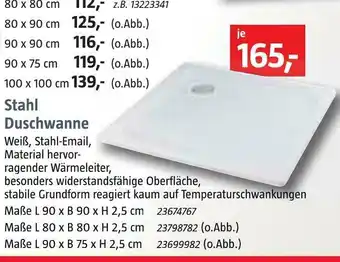 Bauhaus Stahl duschwanne Angebot