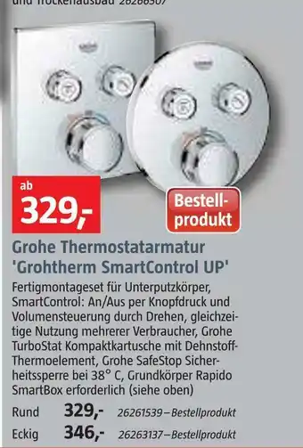 Bauhaus Grohe thermostatarmatur 'grohtherm smartcontrol up' Angebot