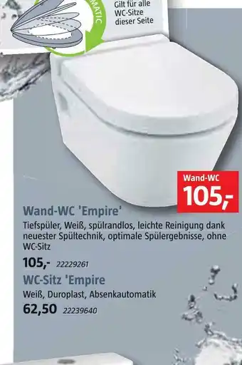 Bauhaus Wand-wc 'empire' oder wc-sitz 'empire' Angebot