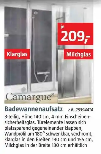 Bauhaus Camargue badewannenaufsatz Angebot