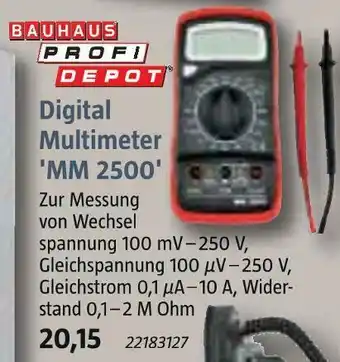 Bauhaus Profi depot digital multimeter 'mm 2500' Angebot