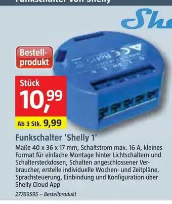 Bauhaus Shelly funkschalter 'shelly 1' Angebot